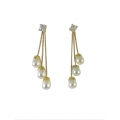 E0084-Beautiful Hanging Gold Plated Pearl Earrings
